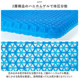 骨盤 クッション カバー付き 通販 ゲル ハニカム GEL ジェルクッション デスクワーク テレワーク イス オフィス バランスクッション 2層構造 運転 お尻 通気性 取り外し 洗える 洗濯OK