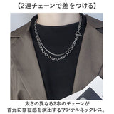 マンテルネックレス 通販 太い チェーン ネックレス 太め アクセサリー レディース メンズ 2連 二連 ネックレスチェーン ユニセックス マンテル お洒落 男女兼用 カジュアル 贈りもの