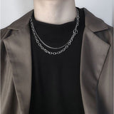 マンテルネックレス 通販 太い チェーン ネックレス 太め アクセサリー レディース メンズ 2連 二連 ネックレスチェーン ユニセックス マンテル お洒落 男女兼用 カジュアル 贈りもの