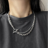 マンテルネックレス 通販 太い チェーン ネックレス 太め アクセサリー レディース メンズ 2連 二連 ネックレスチェーン ユニセックス マンテル お洒落 男女兼用 カジュアル 贈りもの