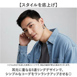 フープピアス 通販 ピアス メンズ 両耳 フープ 5連リング ステンレス ペア アクセサリー レディース キャッチレス つけっぱなし 男性 女性 贈り物 ギフト 誕生日 シンプル かっこいい