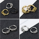フープピアス 通販 ピアス メンズ 両耳 フープ 5連リング ステンレス ペア アクセサリー レディース キャッチレス つけっぱなし 男性 女性 贈り物 ギフト 誕生日 シンプル かっこいい