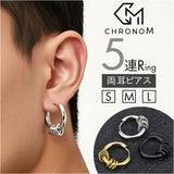 フープピアス 通販 ピアス メンズ 両耳 フープ 5連リング ステンレス ペア アクセサリー レディース キャッチレス つけっぱなし 男性 女性 贈り物 ギフト 誕生日 シンプル かっこいい