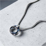 リングネックレス シンプル 3連 通販 ネックレスチェーン チェーンネックレス ペンダント チェーン アクセサリー リング CHRONOM クロノム 上品 きれいめ メンズ レディース 男性 女性