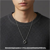 リングネックレス シンプル 3連 通販 ネックレスチェーン チェーンネックレス ペンダント チェーン アクセサリー リング CHRONOM クロノム 上品 きれいめ メンズ レディース 男性 女性