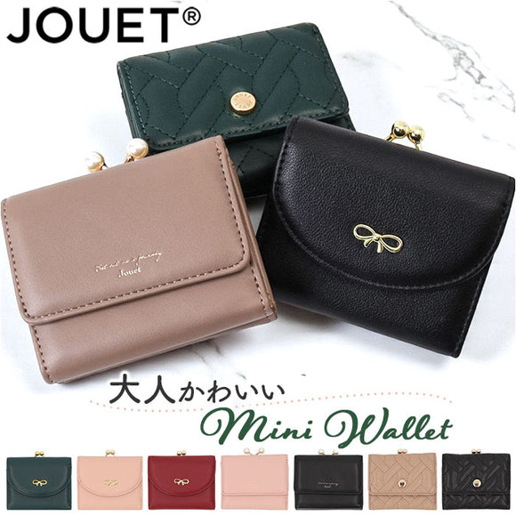 がま口財布 通販 JOUET ジョエット 財布 さいふ 合成皮革 ミニ財布 小銭入れ カード入れ コンパクト 小さい財布 ミニウォレット 女性 レディース おしゃれ かわいい シンプル お札入れ