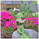 カエル 置物 Copeau コポー 通販 玄関 ガーデニング かわいい 蛙 かえる グッズ オーナメント 小物 雑貨 インテリア おしゃれ 置き物 読書するカエル 王冠のカエル