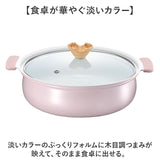 カクセー 鍋 コロント IH対応 軽量浅型卓上鍋 24cm 通販 卓上鍋 両手鍋 浅型鍋 IH対応鍋 coronto セラミックコーティング 軽量 軽い 24センチ 蓋付き おしゃれ かわいい 土鍋風 ガラス蓋