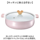 カクセー コロント ガス火専用 軽量浅型卓上鍋 24cm 通販 卓上鍋 両手鍋 浅型鍋 ガスコンロ専用 coronto light セラミックコーティング 軽量 軽い 24センチ 蓋付き おしゃれ かわいい