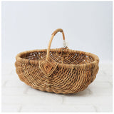 ラタン バスケット L 通販 かご カゴ アラログ ハンドル 編み ピクニック 小物入れ 収納 藤 天然素材 Lサイズ ハンドルバスケット 籠 果物かご フルーツバスケット オーバル型 Creer