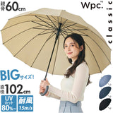 Wpc. 晴雨兼用 長傘 通販 レディース メンズ 大きめ 102cm 日傘 雨傘 ワールドパーティ 傘 classic 紫外線対策 レイングッズ 耐風 16本骨 雨 学生 手開き 梅雨 シンプル ユニセックス