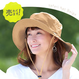 サファリハット レディース UV 通販 UV帽子 UVカット 帽子 サファリ ハット アドベンチャーハット 日除け帽子 日よけ帽子 あご紐 とびにくい洗えるサファリハット コジット COGIT