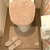 トイレマット セット 2点 通販 クッショニー おしゃれ マット 40x50cm トイレセット フタカバー トイレフタカバー トイレ蓋カバー B.B.collection オシャレ トイレタリー トイレ用品