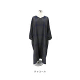 DGY ディージーワイ チェックワンピース レディース 通販 ワンピース チェックワンピ ワンピ ロングワンピース ロングワンピ vネックワンピース ロング 長袖 チェック柄 Vネック vネック