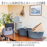 コットンロープ バスケット 通販 かご 収納 カゴ ロープ ランドリーバスケット かばん バッグ 大きめ おしゃれ 持ち手付き 楕円 丈夫 シンプル ナチュラル 荷物入れ 買い物 アウトドア