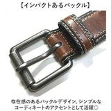 dickies ベルト ディッキーズ DC0068C 通販 ステッチベルト カジュアルベルト 革ベルト レザーベルト バックルベルト メンズ PUレザー 合皮 二枚重ね 2枚合わせ 40mm 4cm 紳士 男性 男子