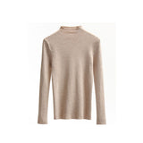 ニット レディース 長袖 ハーフタートルネック 通販 セーター タイト スリム フィット プルオーバー 秋 冬 薄手 上品 無地 シンプル きれいめ 着回し トップス おしゃれ