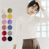 ニット レディース 長袖 ハーフタートルネック 通販 セーター タイト スリム フィット プルオーバー 秋 冬 薄手 上品 無地 シンプル きれいめ 着回し トップス おしゃれ