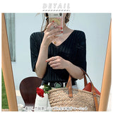 レディース サマーニット 通販 ニット 半袖ニット vネック tシャツ カットソー トップス 半袖 春 夏 秋 ゆったり おしゃれ 無地 きれいめ オフィス 通勤 大人 20代 30代 40代 50代