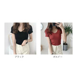 レディース サマーニット 通販 ニット 半袖ニット vネック tシャツ カットソー トップス 半袖 春 夏 秋 スリム おしゃれ 無地 きれいめ オフィス 通勤 大人 20代 30代 40代 50代