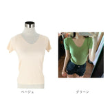 レディース サマーニット 通販 ニット 半袖ニット vネック tシャツ カットソー トップス 半袖 春 夏 秋 スリム おしゃれ 無地 きれいめ オフィス 通勤 大人 20代 30代 40代 50代