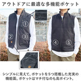 厚手 ベスト 防寒 冬 前開き メンズ 通販 リバーシブルベスト ジレ リバーシブル ジャケット マルチポケット ポケット 立ち襟 2way 多機能 あったか 暖かい あたたかい ノースリーブ 防風
