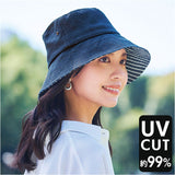 COGIT コジット UV デニム ハット 通販 レディース 下向き ツバ 顔カバー 蒸れにくい 髪型 崩れにくい 紫外線対策 紫外線カット 日焼け防止 蒸れを逃がす ベンチレーション付き