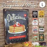 ブリキ看板 レトロ 通販 アンティーク調 スチール 壁掛け ボード プレート 看板 おしゃれ サインプレート カフェ風 デザインボードメタル Ｌ オーナメント ハンバーガー ハワイ 牛柄