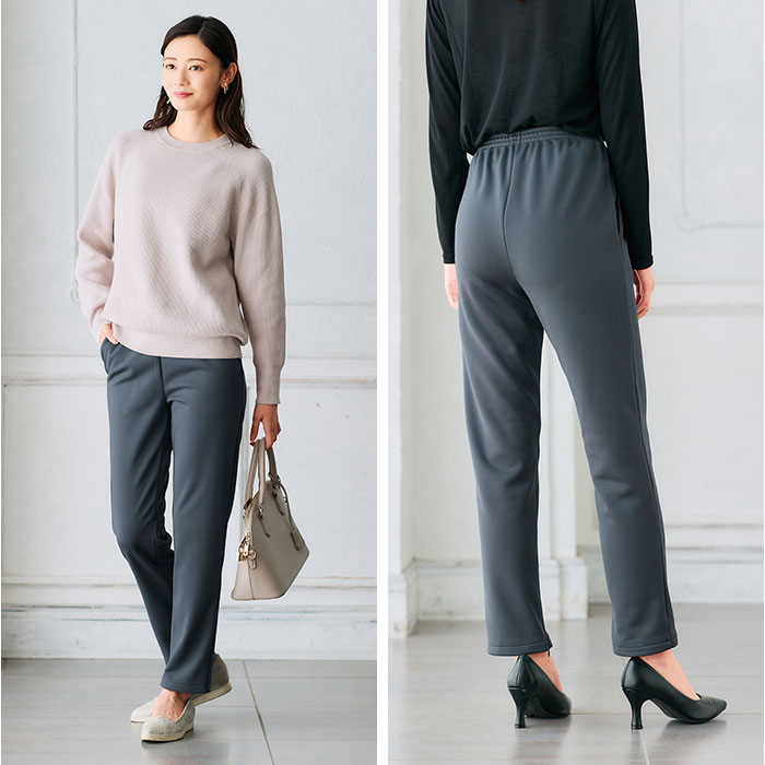 パンツ 裏起毛 レディース 通販 日本製 ズボン 長ズボン ロングパンツ レディースパンツ 裏起毛パンツ 裾ファスナー カジュアルパンツ カジュアル ファスナー付き ファスナー 女性