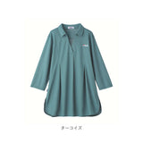 FILA ポロチュニック 通販 チュニック 体型カバー レディース ポロシャツ 七分袖 7分袖 トップス ゆったり ロング丈 スキッパー襟 お尻隠れる 春 秋 吸水速乾 シワになりにくい オフィス