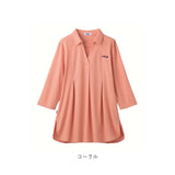 FILA ポロチュニック 通販 チュニック 体型カバー レディース ポロシャツ 七分袖 7分袖 トップス ゆったり ロング丈 スキッパー襟 お尻隠れる 春 秋 吸水速乾 シワになりにくい オフィス