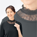 フォーマル ネックカバー 通販 ネック カバー つけ襟 レース 付け襟 ハイネック 付け襟レース つけえり 首元 春夏 首元カバー スタンドカラー ニット プルオーバー ワンピース 重ね着風