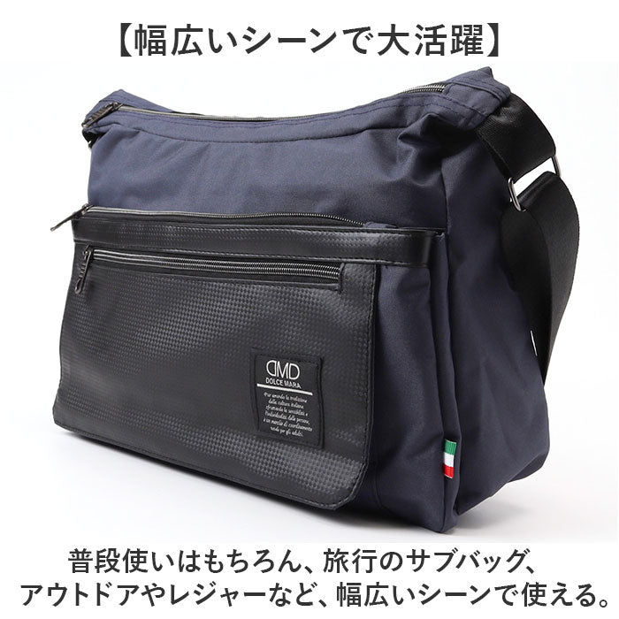 dolce mara メッセンジャーバッグ 通販 メッセンジャーバック ショルダーバッグ ショルダーバック ショルダー 肩掛け 斜めかけ ななめかけ 前ポケット 大きく開く 出し入れがしやすい