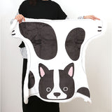 ブランケット ひざ掛け かわいい 通販 犬のかたちブランケット 膝掛け ミニ 毛布 犬 いぬ グッズ 薄手 膝掛 形 型 ひざかけ 可愛い キッズ おしゃれ 犬好き 子ども お昼寝 裏ボア 暖かい