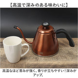 qahwa カフア ドリップケトル 通販 やかん ヤカン ケトル 調理器具 珈琲 コーヒー QAHWA 温度計付き 温度計 温度がわかる 細口 ノズル 持ちやすい ハンドルグリップ ガス IH 1.2L