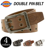 ベルト メンズ Dickies ディッキーズ 通販 ダブルピンベルト カジュアル 合成皮革 ダブルピン 2穴 無地 シンプル 黒 ブラック 茶 ブラウン 4cm 40mm幅 フェイクレザー 2穴ピンホール アメカジ ストリート カット可 レディース 男女兼用 Double Pin PU Belt