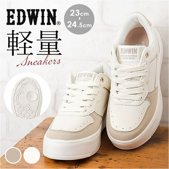 EDWIN スニーカー エドウィン EDW-4375 通販 靴 ローカットスニーカー 運動靴 レディース 軽量 軽い 厚底 カジュアル シンプル 仕事 通勤 通学 学校 中学生 高校生 女子 おしゃれ