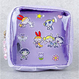 コスメポーチ 通販 The Powerpuff Girls グッズ パワパフグッズ FLAPPER 小物入れ 化粧ポーチ 携帯 持ち歩き ステッカー風ポーチ マチあり おしゃれ 可愛い キャラクター 中高生 大人