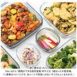 ライクイット保存容器 通販 Mサイズ 3個セット 四角 フードコンテナ 保存容器 キャニスター プラスチック 耐熱 電子レンジＯＫ 食洗器 冷凍庫ＯＫ 作り置き 時短 パッキン 日本製 透明