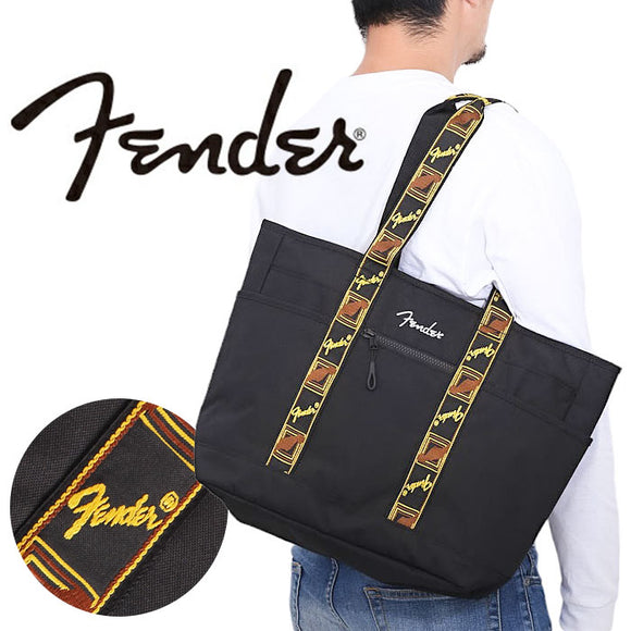 Fender フェンダー トートバッグ 大容量 6054 通販 トートバック トート 手提げ 肩掛けバッグ 肩掛けバック 肩掛け 大きめ 大きい キャンバス 軽量 軽い コーデュラ ファスナー付き a4 A4
