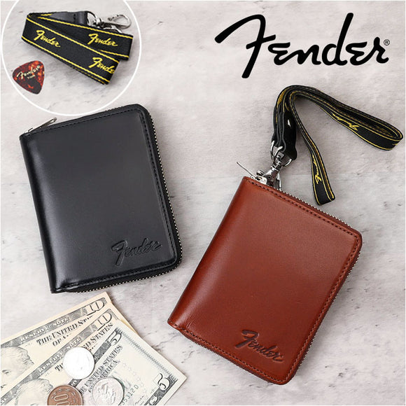 財布 メンズ 二つ折り 本革 ブランド 通販 Fender フェンダー 950-703 二つ折り財布 2つ折り財布 革財布 コンパクト ファスナー ラウンドファスナー レザー 小銭入れあり