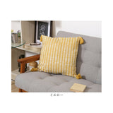 クッションカバー 45×45cm 綿 通販 クッション カバー 45 45cm おしゃれ さらさら シンプル オシャレ タッセル付き 洗える 洗濯 リビング ソファ 寝室 ベッド テキスタイル ファブリック