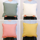 クッションカバー 45×45cm 綿 通販 クッション カバー 45 45cm おしゃれ さらさら シンプル オシャレ 無地 洗える 洗濯 リビング ソファ 寝室 ベッド テキスタイル ファブリック