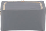 収納ボックス フタ付き 布 前開き 通販 窓付＆積み重ね収納ボックス 22L 衣類収納ボックス 収納ケース 窓付き収納ボックス 折りたたみ ファスナー ふた付き 蓋つき 収納 ボックス