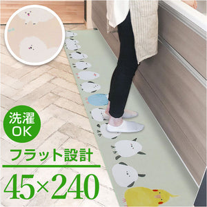 キッチンマット 240cm 洗える 通販 キッチン マット 240 45 拭ける インテリアマット 台所マット 台所マットロング 足元マット カーペット 滑り止め すべり止め 45x240 45cm Fluffit