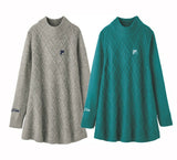 FILA フィラ チュニック ニット レディース 2色組 961330 通販 ニットチュニック レディースチュニック 長袖 ダイヤ柄 きれいめ 上品 シンプル カジュアル 大人 女性 女性用 秋 冬 春