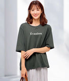 tシャツ レディース 半袖 通販 ロゴＴシャツ 半袖Tシャツ レディースTシャツ トップス おしゃれ かわいい 女性 大人 カジュアル シンプル スリット 快適 通気性 レディースファッション