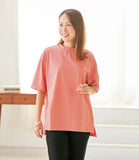 tシャツ レディース 半袖 通販 ワンポイントTシャツ 半袖Tシャツ レディースTシャツ 綿100％ トップス 女性 大人 おしゃれ かわいい スリット 快適 通気性 シンプル カジュアル