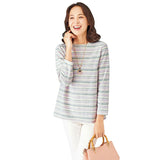 プルオーバー 七分袖 レディース 3色組 961812 通販 日本製 ジャカードプルオーバー レディースプルオーバー カットソー シャツ 7分袖 カジュアル 上品 女性 ボートネック 大人 春 夏 秋