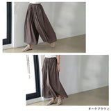 ワイドパンツ レディース 通販 リネン風ふんわりギャザーワイドパンツ ギャザーパンツ フレアパンツ きれいめ 夏用 涼しい 夏 春夏 裏地付き 両脇ポケット付き ゆったり おしゃれ